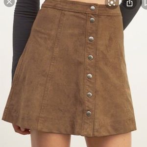 Abercrombie brown suede A line skirt